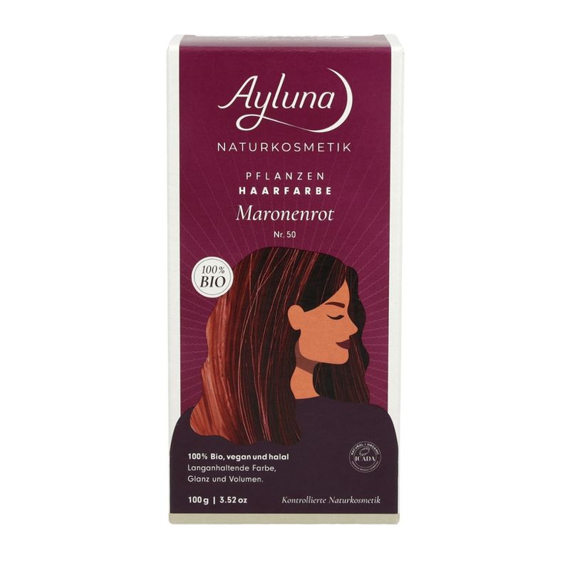 Ayluna Pflanzenhaarfarbe Nr. 50 Maronenrot - Produktbild