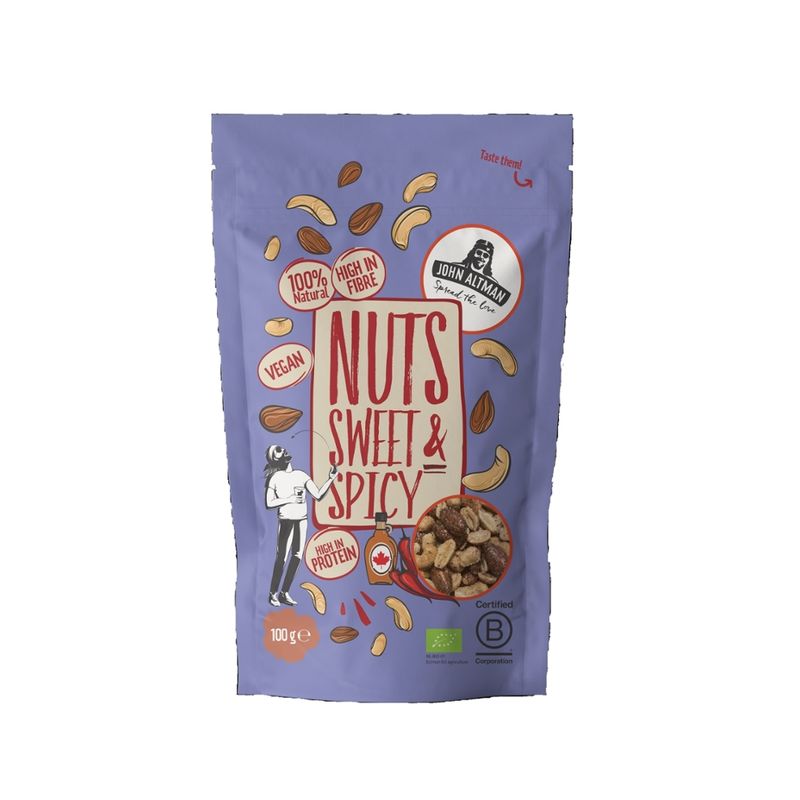 John Altman Organic Mixed Nuts Sweet & Spicy 100g - Produktbild