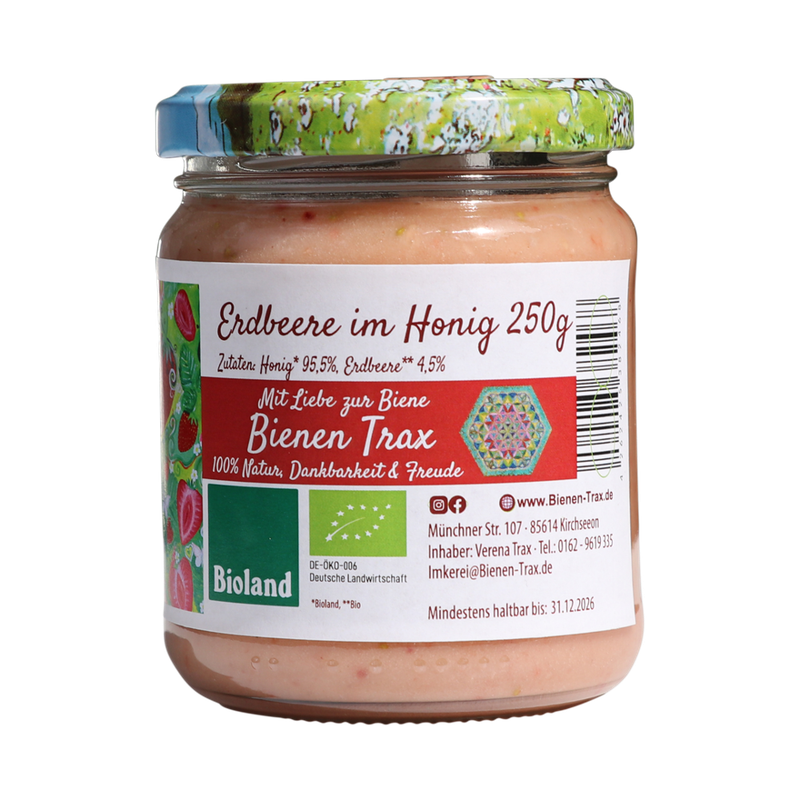 Familienimkerei Bienen-Trax KT6x Erdbeere im Honig 250g - Produktbild