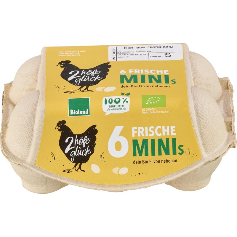 zwei-höfe-glück Bioland Eier zwei-höfe-glück Bioland Eier, Bruderhahn, gepackt 6er, Kl. S - Produktbild
