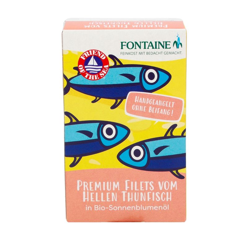 Fontaine Premium Filets vom Hellen Thunfisch in Bio-Sonnenblumenöl - Produktbild