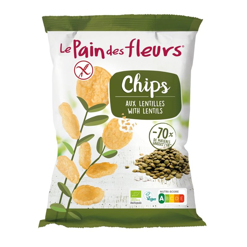 Blumenbrot Chips aus grünen Linsen - Produktbild