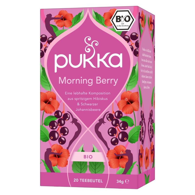 Pukka Pukka Bio-Kräutertee Morning Berry, mit  schwarzer Johannesbeere , 20 Teebeutel - Produktbild