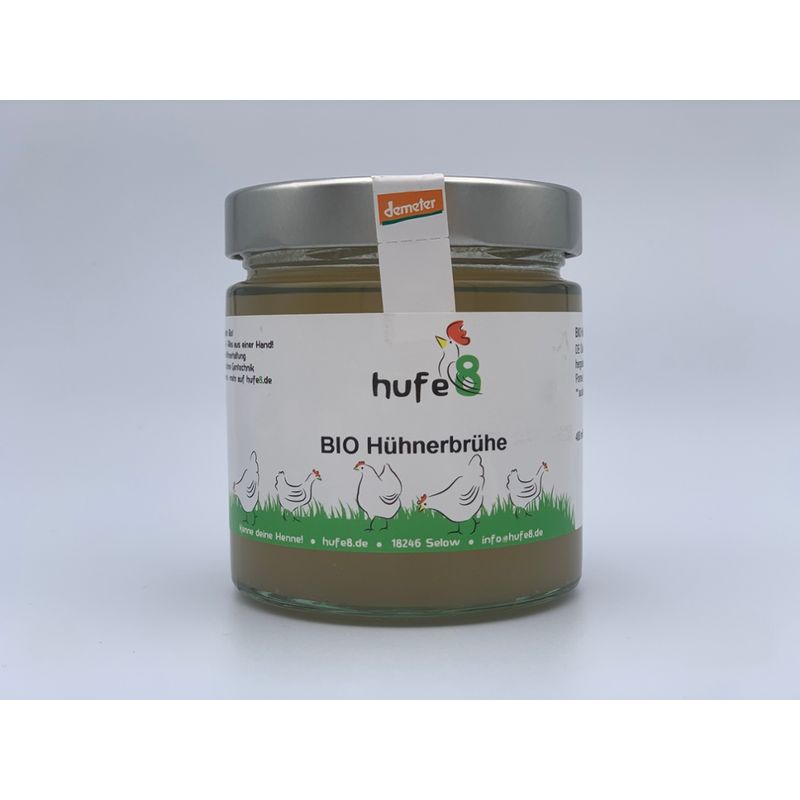 hufe8 Bio Demeter Hühnerbrühe, Glas, 380ml - Produktbild