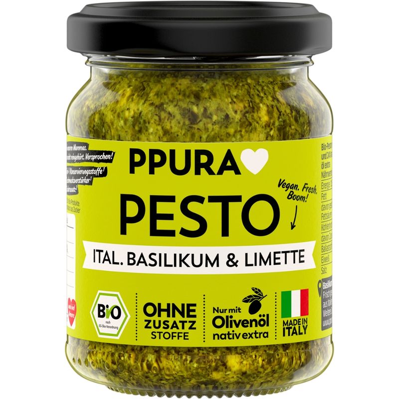 PPURA BIO Pesto Basilikum, Limette und Cashews - Produktbild