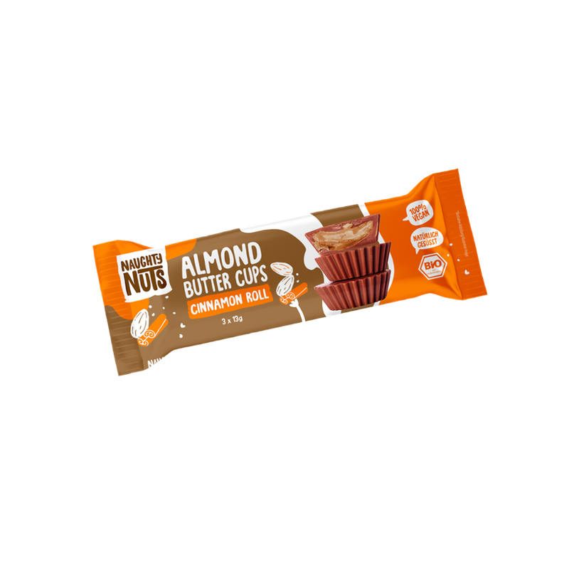 Naughty Nuts Almond Cinnamon Roll Nut Butter Cups, biovegan, 39 g (3x13g) Naughty Nuts - Produktbild