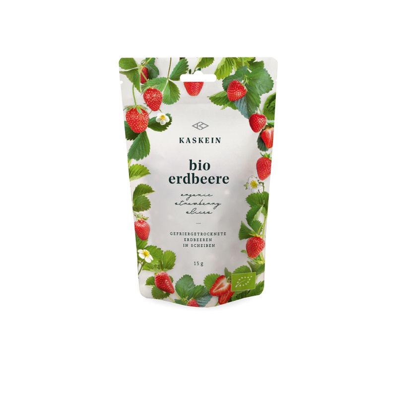 Kaskein gefriergetrocknete Bio Erdbeeren in Scheiben - Produktbild