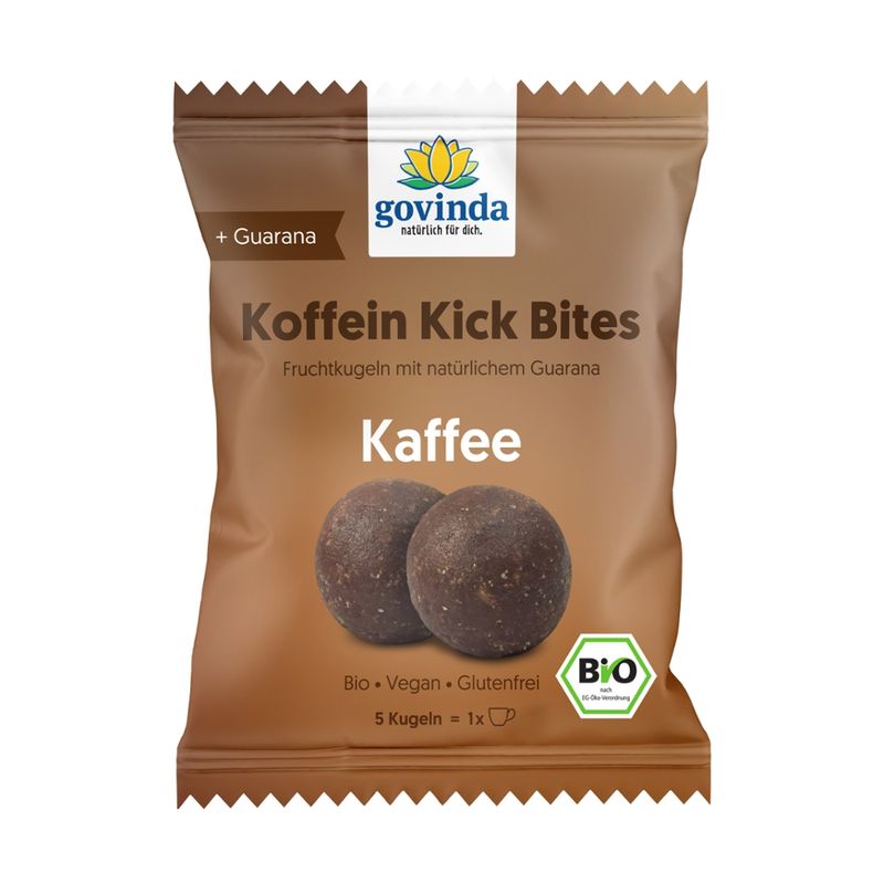 Govinda Koffein Kick Bites Fruchtkugeln mit natürlichem Guarana Kaffee - Produktbild