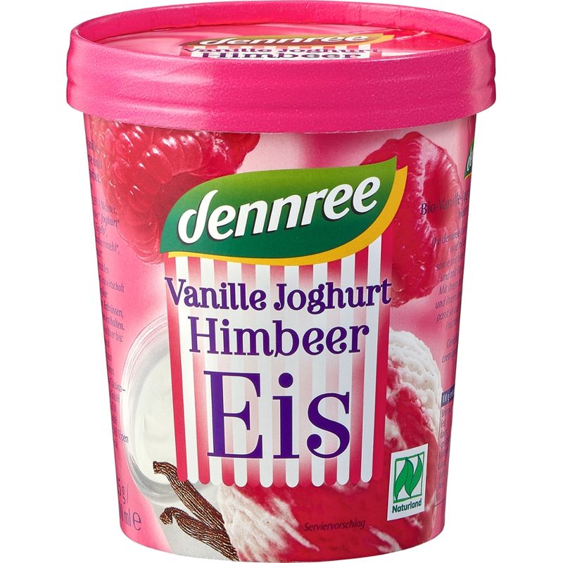 dennree Vanille-Joghurt-Himbeer-Eis - Produktbild