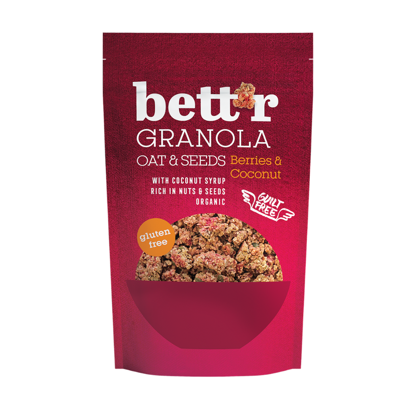 Bett'r Bio Knusper-Müsli  mit  Beeren und Kokosnuss 300 g - Produktbild