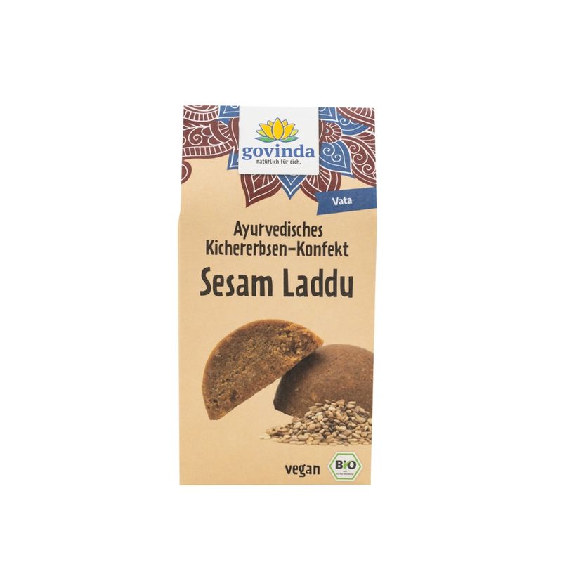 Govinda Ayurvedisches Kichererbsen-Konfekt Sesam Laddu - Produktbild