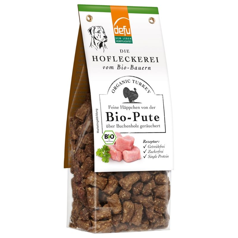 defu - Das Tierfutter vom Bio-Bauern Hund Hofleckerei - Feine Häppchen von der Bio-Pute - Produktbild