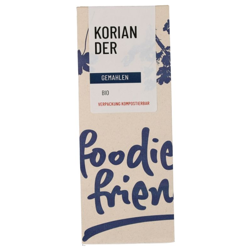 foodie & friends BIO Koriander gemahlen in einer kompostierbaren Tüte - Produktbild