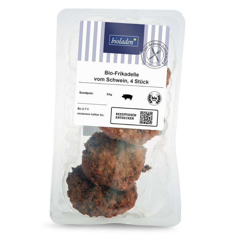 bioladen Frikadelle vom Schwein, 4 Stück - Produktbild