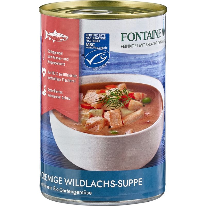 Fontaine Cremige Wildlachs-Suppe mit feinem Bio-Gartengemüse - Produktbild
