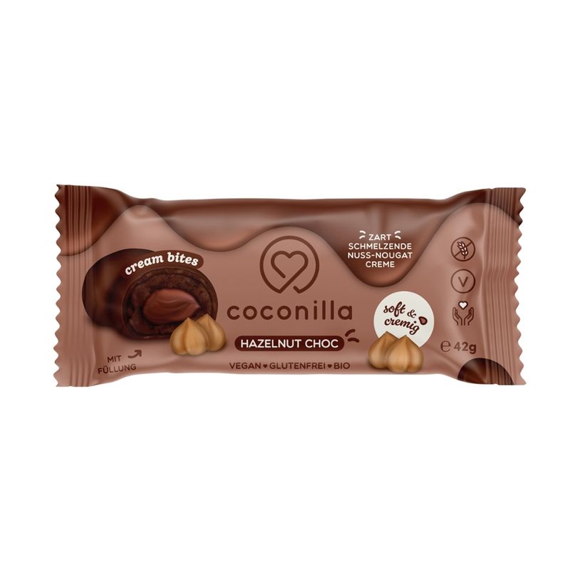 coconilla Gefüllte Bliss Balls umzogen mit Schokolade - Cream Bites Hazelnut Choc - Produktbild