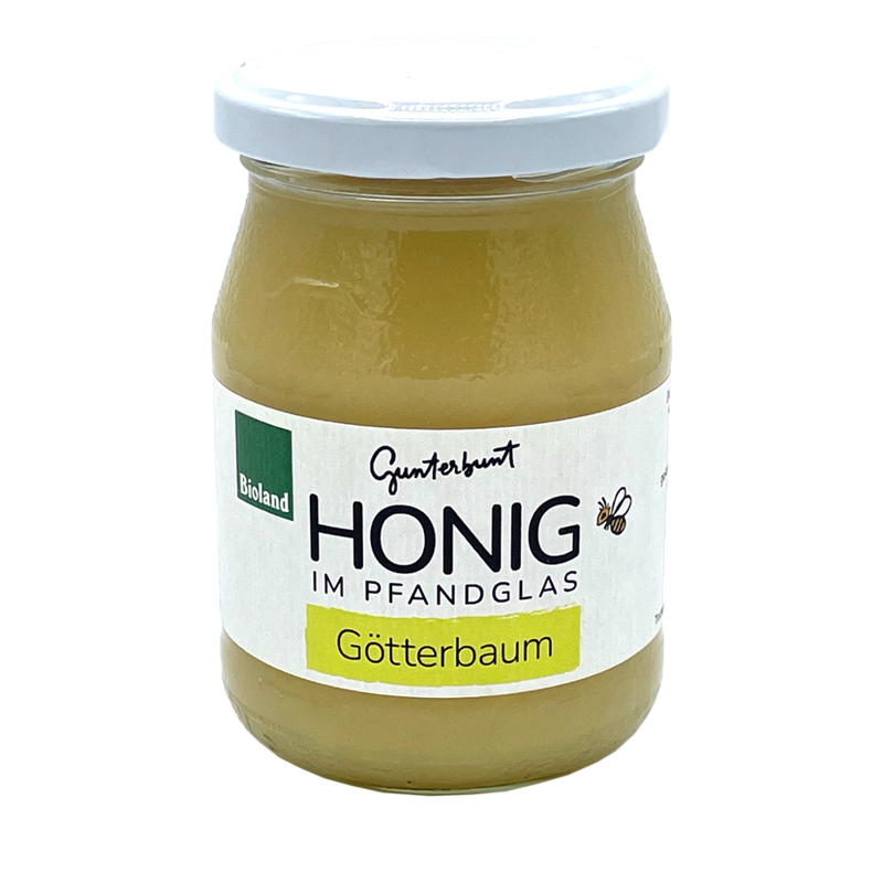 Imkerei Gunterbunt Bio Honig im Pfandglas Götterbaum, 350g - Produktbild