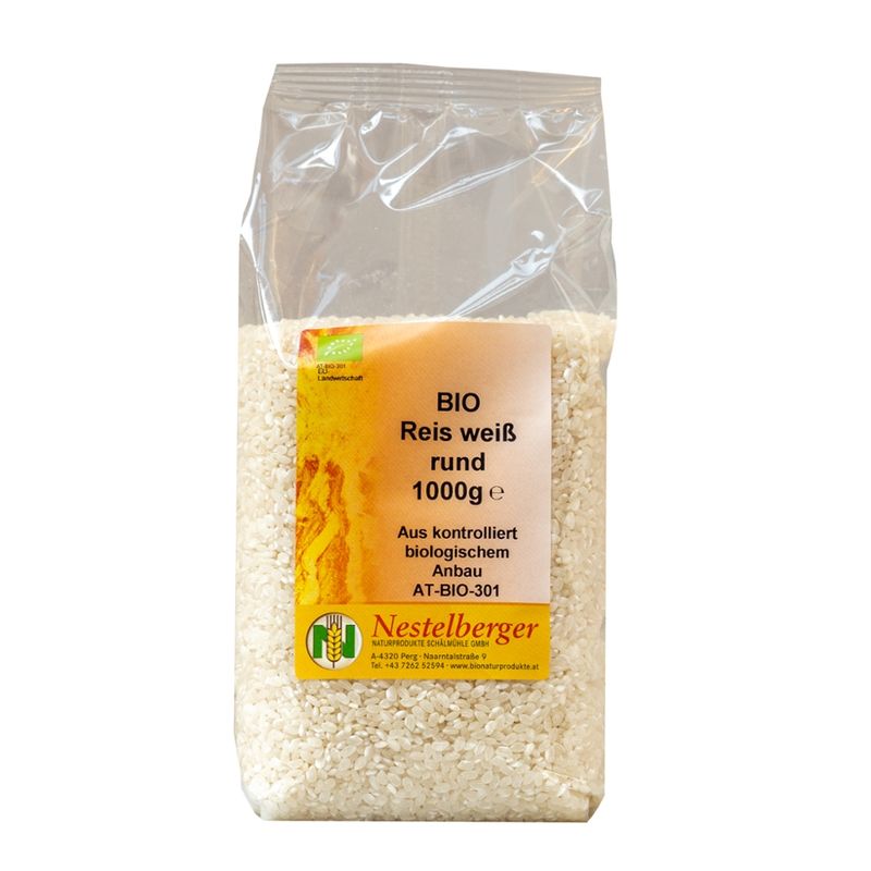 Nestelberger Bio Reis weiß rund 1kg - Produktbild