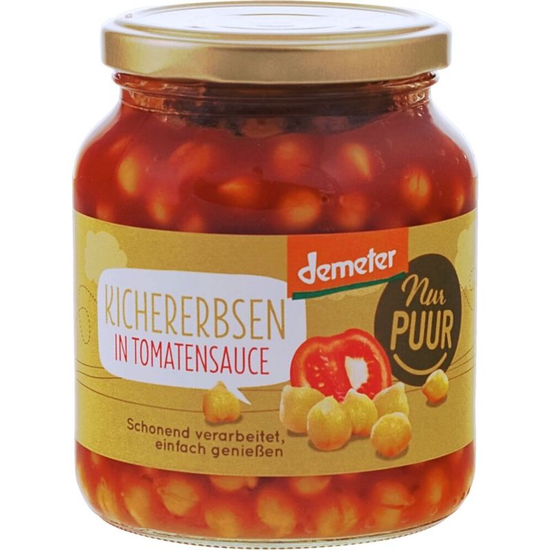 Nur Puur Kichererbsen in Tomatensauce Demeter - Produktbild