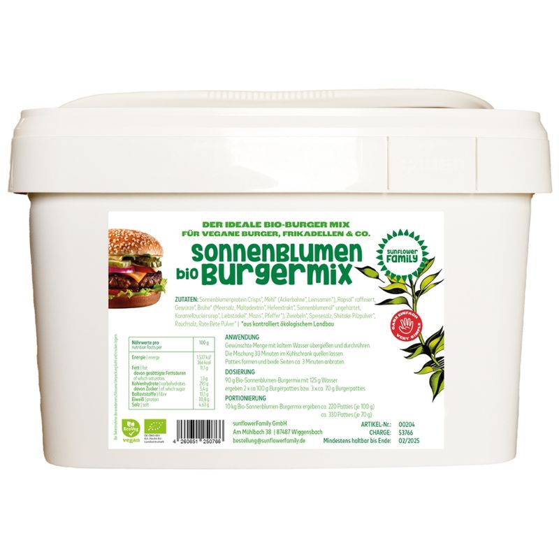 SunflowerFamily SunflowerFamily sunflowerBURGERmix, mit SonnenblumenHACK, bio - Produktbild