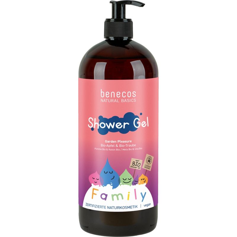 benecos benecos Natural Shower Gel FAMILY SIZE Garden Pleasure Apfel & Traube - Produktbild