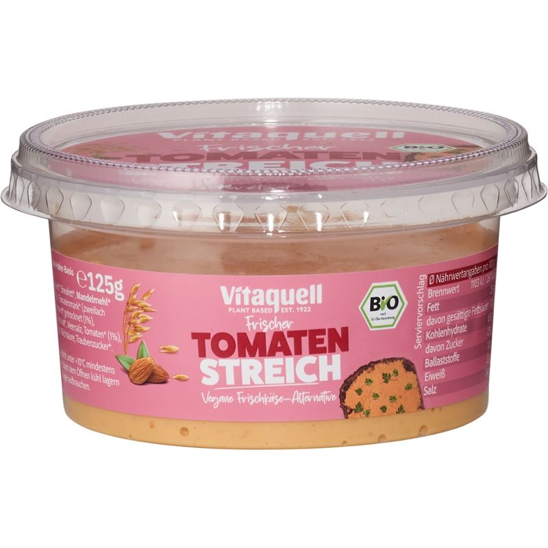 Vitaquell Bio Frischer Tomaten Streich - Vegane Frischkäse-Alternative - Produktbild
