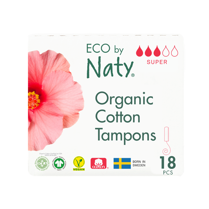 Naty Eco by Naty Tampons Super, 18 Stück je Packung - Produktbild