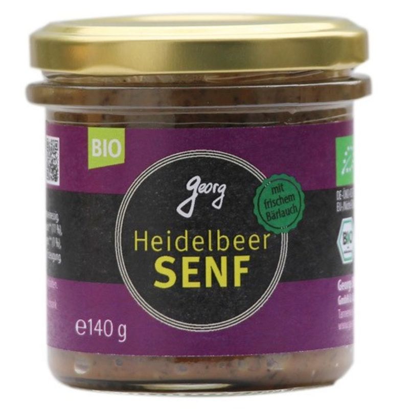 Georg Heidelbeer-Senf mit frischem Bärlauch, vegan, Bio - Produktbild