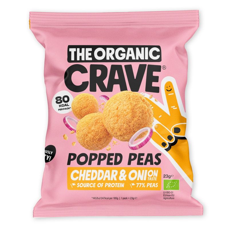 The Organic Crave The Organic Crave- Poppeas- Cheddar and Onion 23g (bio) - Produktbild