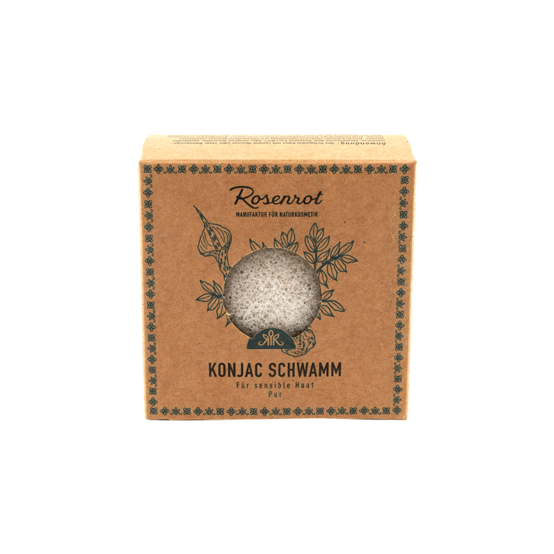 Rosenrot Naturkosmetik Konjac Schwamm - Pur Für sensible Haut. - 100% vegan, 100% plastikfrei, Rein pflanzlich - Produktbild
