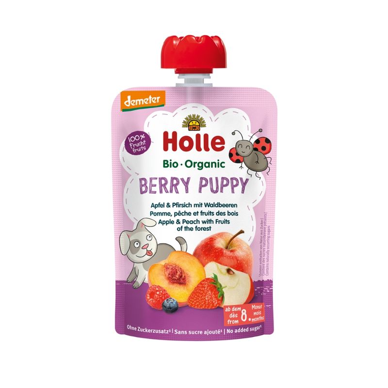 Holle  Berry Puppy - Apfel & Pfirsich mit Waldbeeren - Produktbild