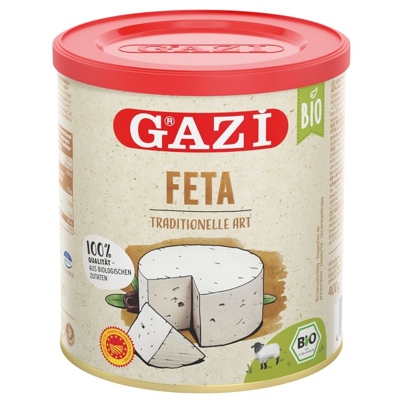 GAZi BIO GAZi BIO Feta traditionelle Art mindestens 48% Fett i. Tr. 6x400g Dose - Produktbild