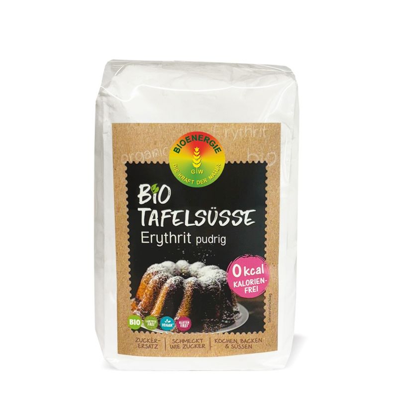 BIOENERGIE BIO TAFELSÜSSE, Erythrit fein pudrig, kbA - kalorienfreier Bio-Zuckerersatz - Produktbild
