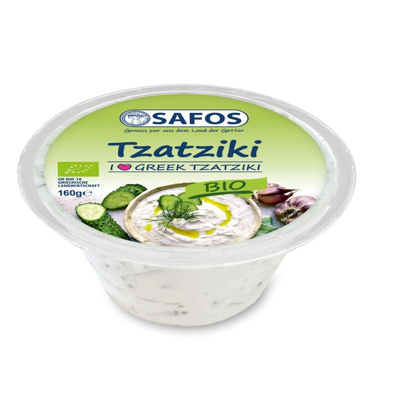 SAFOS Safos Bio Tzatziki original aus Griechenland mit 23% Gurken 160g - Produktbild