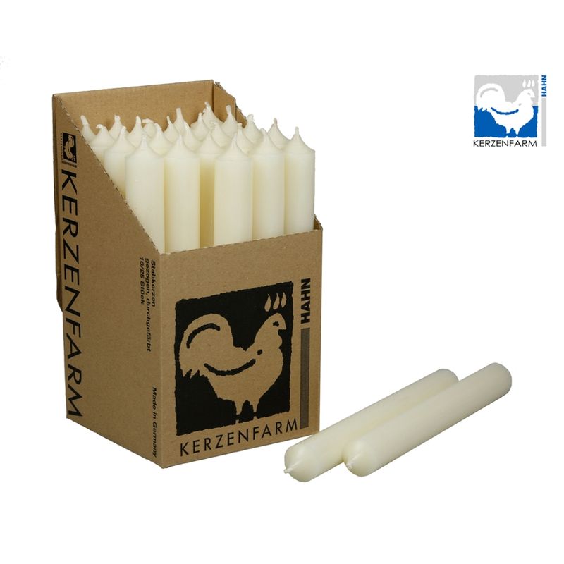 Kerzenfarm Hahn Paraffin Stabkerze, elfenbein, 180x22mm - Produktbild