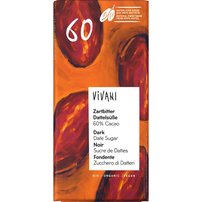 Vivani Zartbitter Dattelsüße 60% Cacao - Produktbild