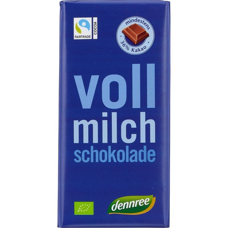 dennree Vollmilchschokolade, mindestens 36% Kakao - Produktbild
