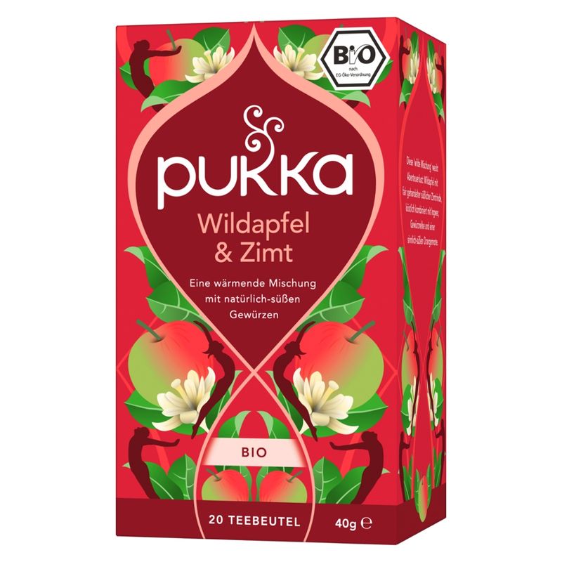 Pukka Pukka Bio-Gewürz-Früchtetee Wildapfel & Zimt, 20 Teebeutel - Produktbild
