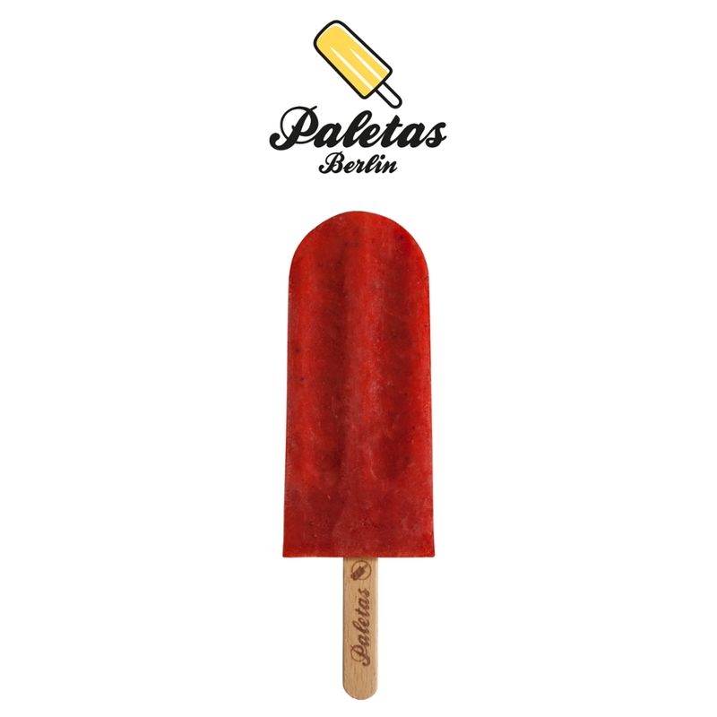 Paletas Berlin  Paletas Premium Bio Stieleis Erdbeere Limette - Produktbild
