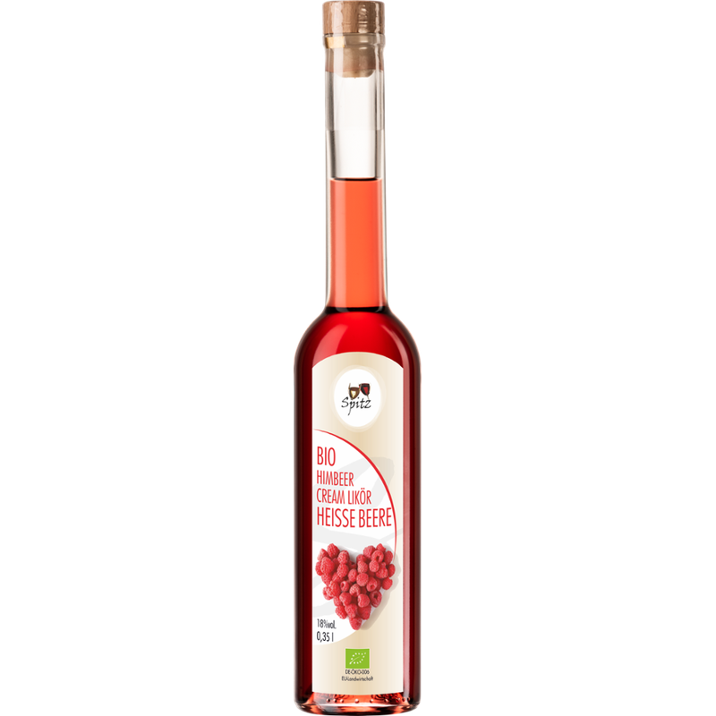 Spitz Heisse Himbeere - Bio Himbeer Cream Likör mit Bio Himbeersaft 0.35 l, 18 vol% - Produktbild