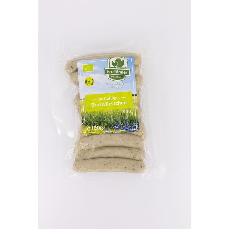 Freiländer Bio Geflügel Bio Geflügel Minis, 9er, 180g Bratwürstchen - Produktbild