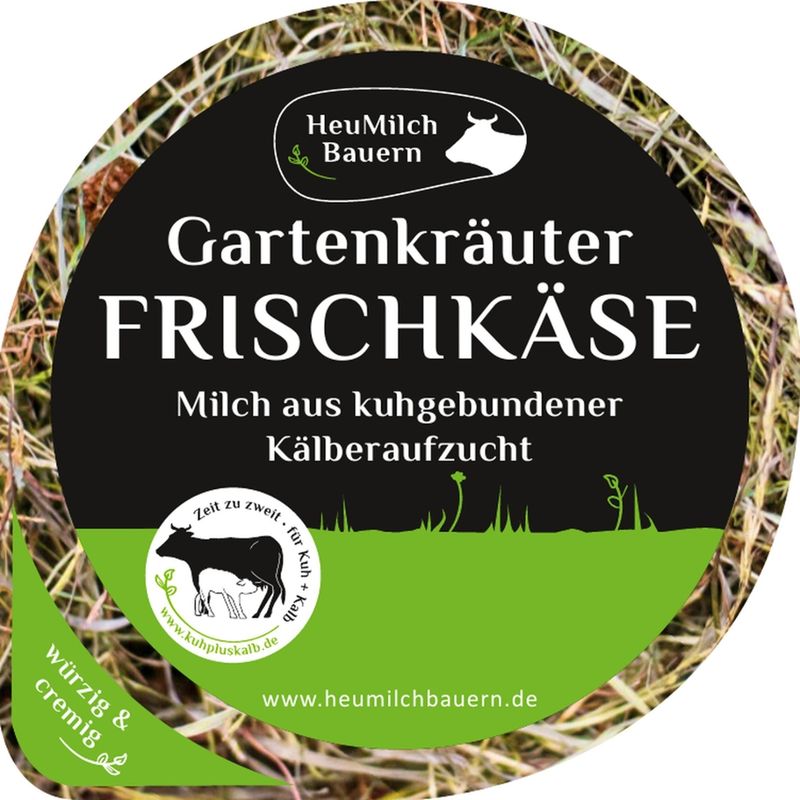 Demeter HeuMilchBauern Bio Heumilch-Frischkäse Kräuter 125 g Doppelrahmstufe 6 Becher im Karton - Produktbild