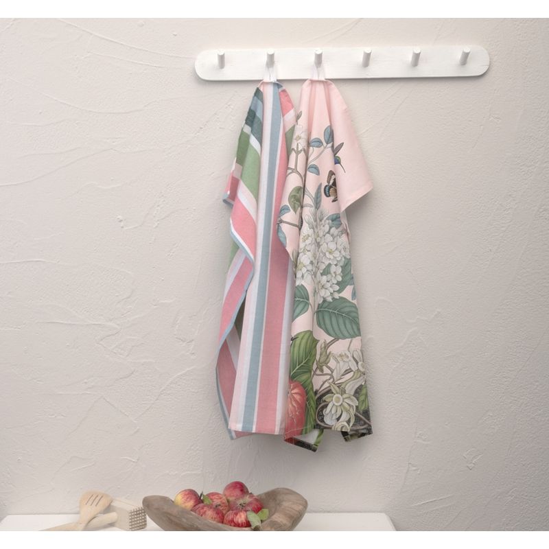 LIVING CRAFTS Küchenhandtuch 1400, 2er Pack, multicolour/birds/flowers, 50X70 cm - Produktbild