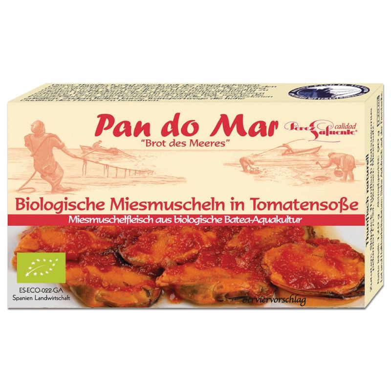 Pan do Mar Biologische Miesmuscheln in Bio-Tomatensauce - Produktbild