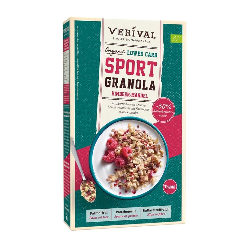 Verival Verival Bio Lower Carb Protein Granola Himbeer-Mandel - Produktbild