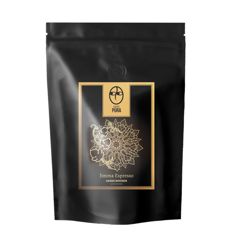 KAFFEE PURA Jimma-bio Espresso, BIO & fair gehandelt, ganze Bohne, 100% Arabica, Äthiopien - Produktbild