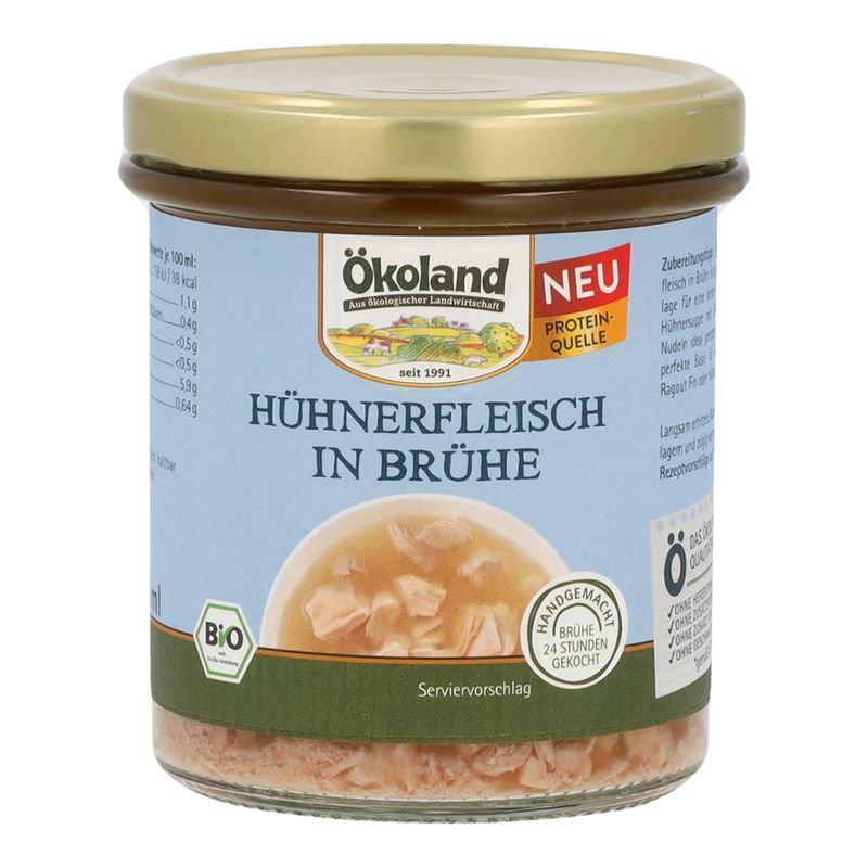 ÖKOLAND Hühnerfleisch in Brühe - Produktbild
