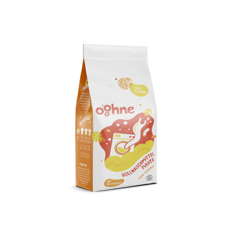 ooohne ooohne Vollwaschmittel Ecocert 700g  - ohne Mikroplastik, Duft- und Farbstoffe, Füllstoffe & optische Aufheller und in 100% Papier verpackt - Produktbild