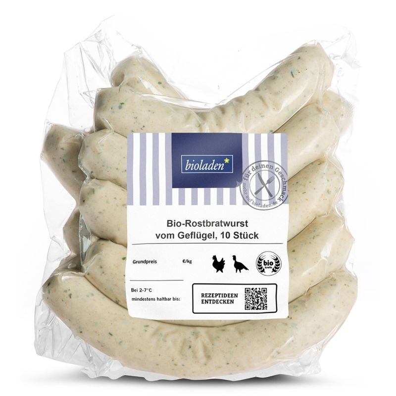 bioladen Rostbratwurst vom Geflügel, 10 Stück - Produktbild