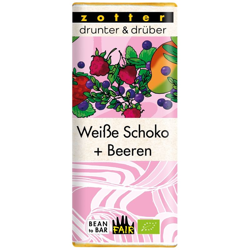 Zotter Schokolade drunter & drüber Mini Weiße Schoko + Beeren - Produktbild